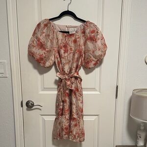 MELLODAY Red Floral Midi Dress
